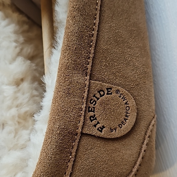Fireside By Dearfoams Women's Mel Genuine Shearling Slip On Moccasins 7 NWT - Picture 3 of 8